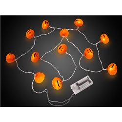 Guirlande Lumineuse Citrouille avec 12 Lampes LED 2.1 m