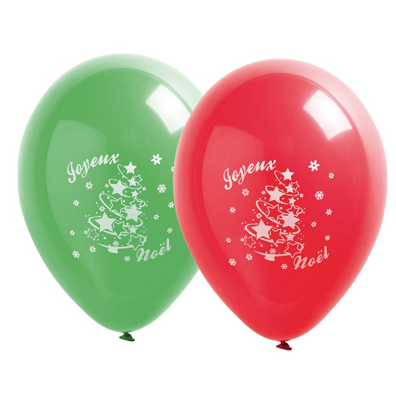 Lot de 10 Ballons "Joyeux Noël" en Latex