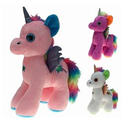 Jolie peluche bébé licorne avec fourrure 22cm MIX