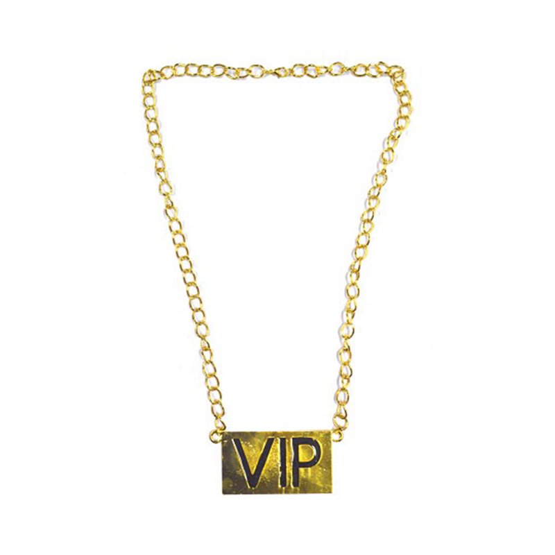 Collier en Métal Brillant Or Ecrit VIP