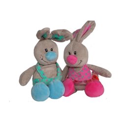 Peluche Lapin Assis Mix