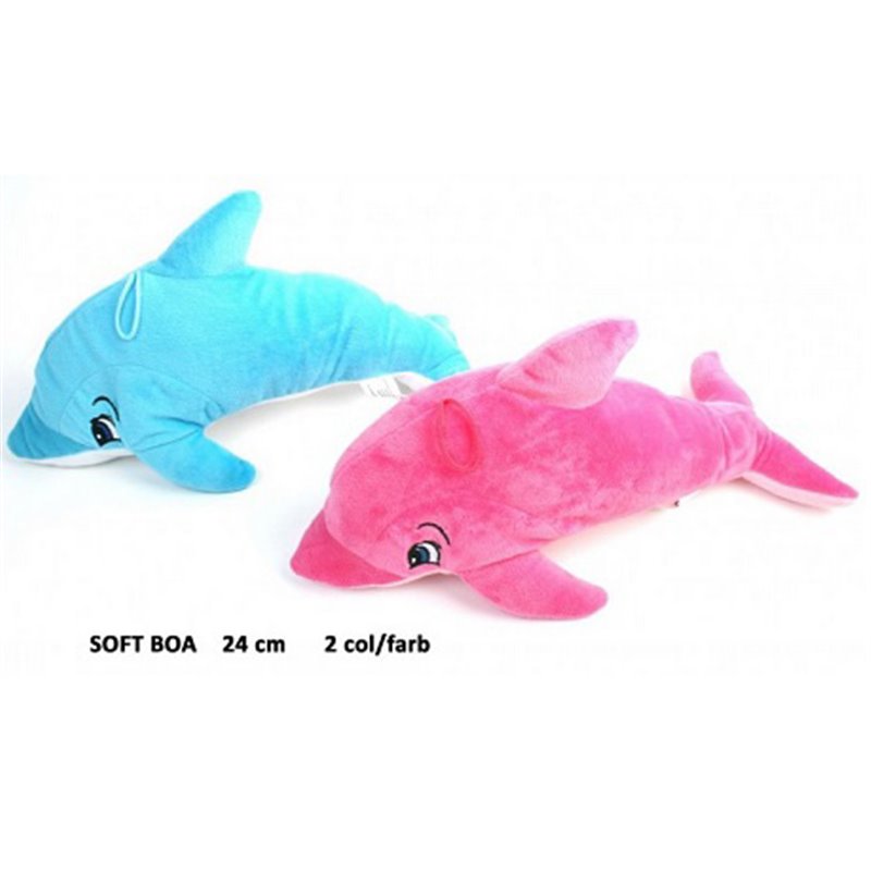 Peluche Dauphin Rose ou Bleue 24 cm