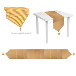 Chemin de Table avec Impression Effet Canisse/Bambou et Noeuds