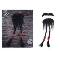 Lot de Moustache et Barbe de Pirate 22 cm