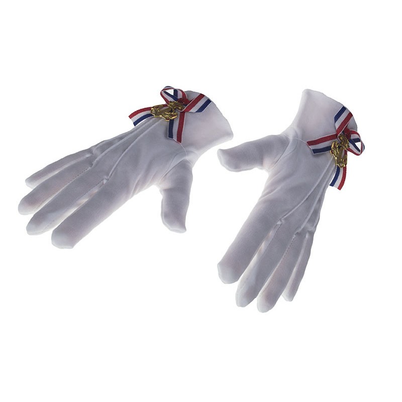 Paire de Gants de Marin Blanc à Effet Satiné