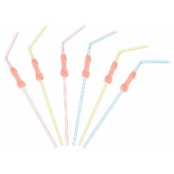 Lot de 6 pailles colorées avec zizi 22cm