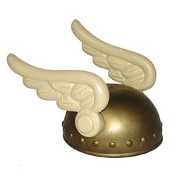 Casque de gaulois doré pour enfant avec deux ailes beige