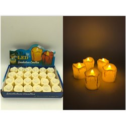 Lot de 24 bougies blanches Led