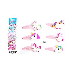 Lot de 12 barrettes licorne