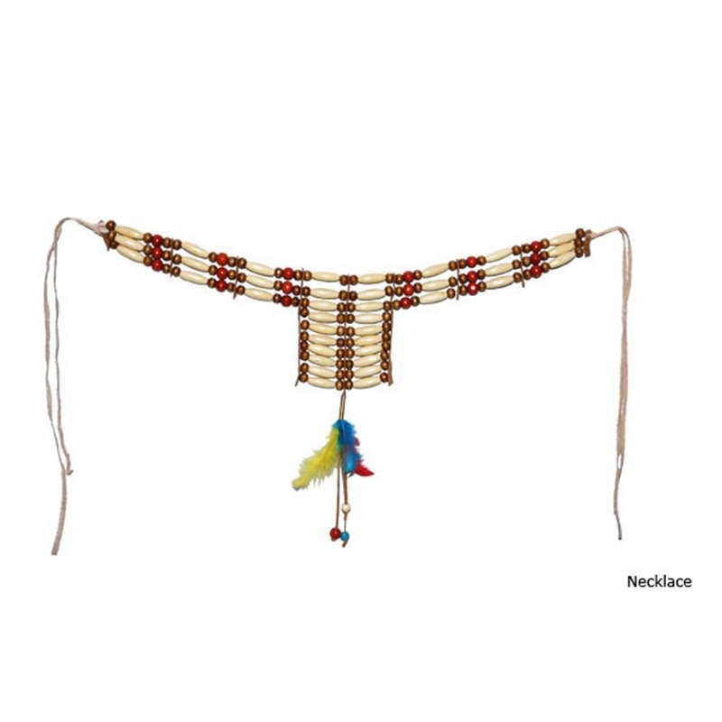 Collier d'indien perles et plumes