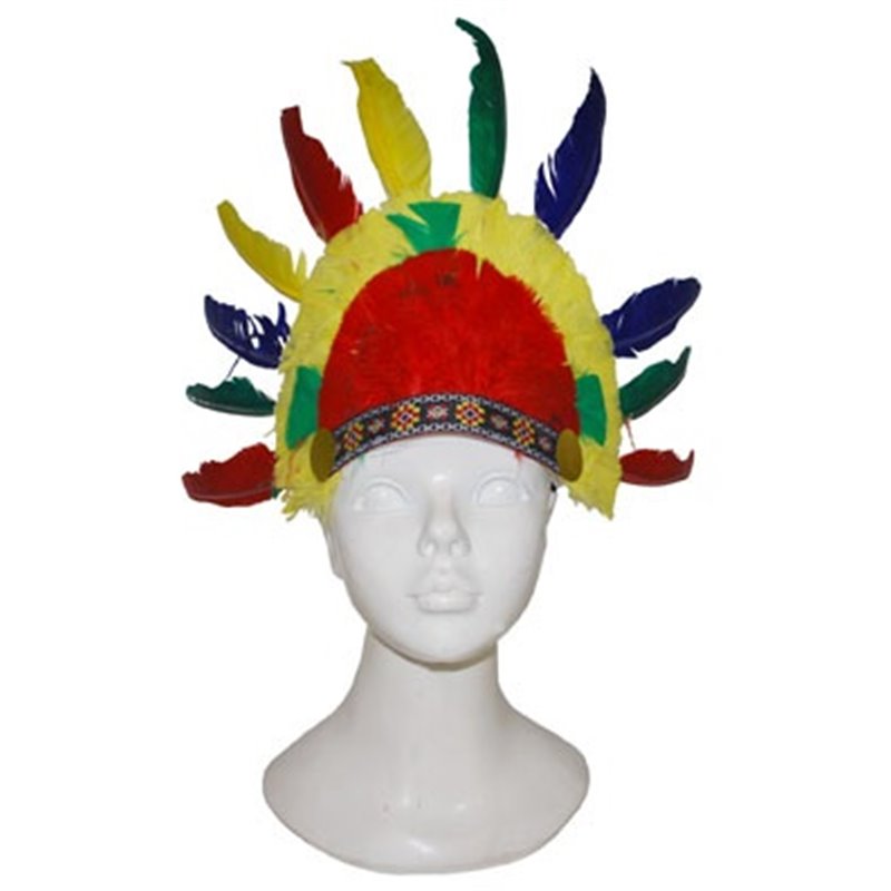 Petite Coiffe d'indien à Plumes Multicolores