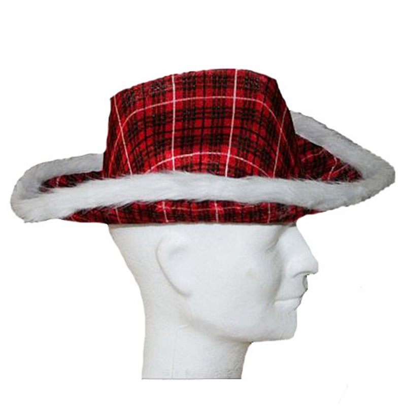 Chapeau de Cow-boy Rouge Ecossais