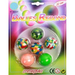 Lot de 6 Balles Super-rebondissantes