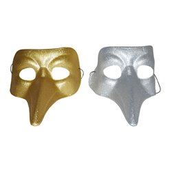 Masque Long Nez de Couleur Dorée