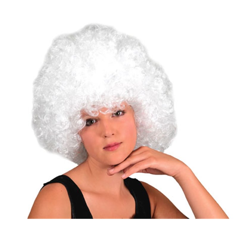 Perruque Afro de Couleur Blanche