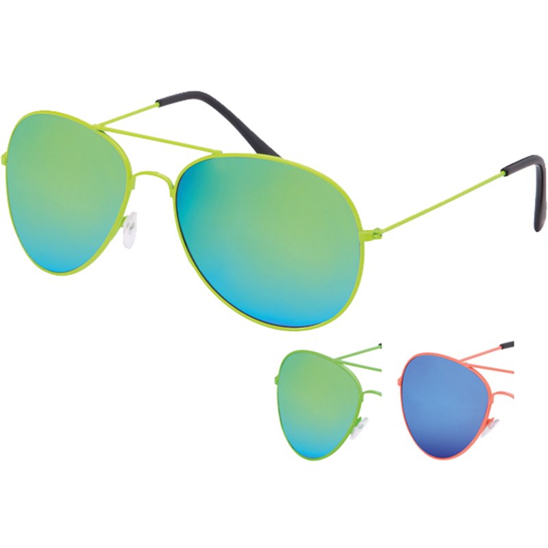 Lunettes de Soleil au Style Aviateur à Verre Bleu et Vert