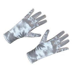 Paire de Gants à Bord Cousu Satin Blanc