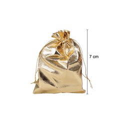 sac cadeau métallisé avec ruban or 7x4.5cm