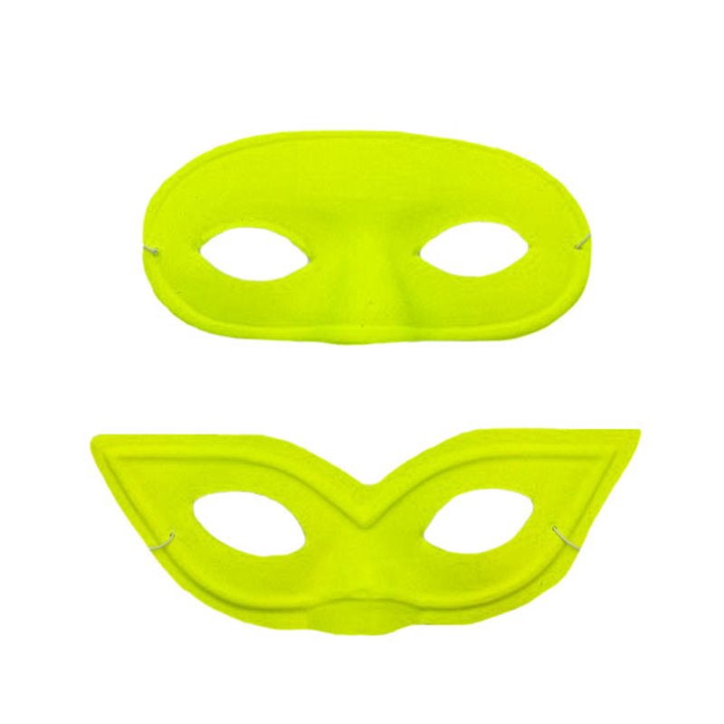 masque pvc loup néon fluo jaune mix