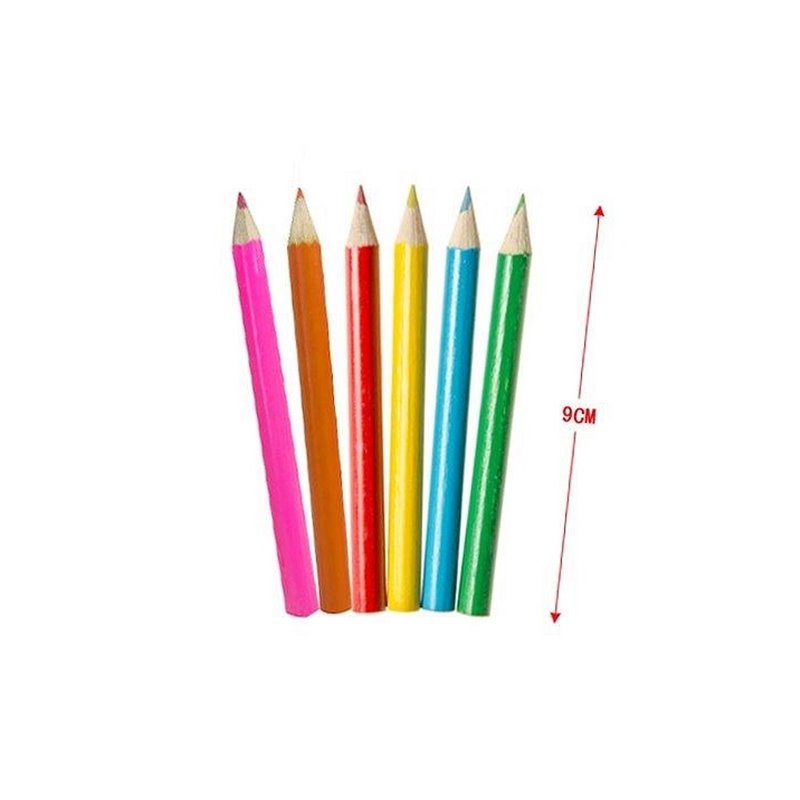 lot de 6 crayons de couleur 9cm