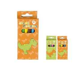 lot de 6 crayons de couleur dinosaure 8,5cm