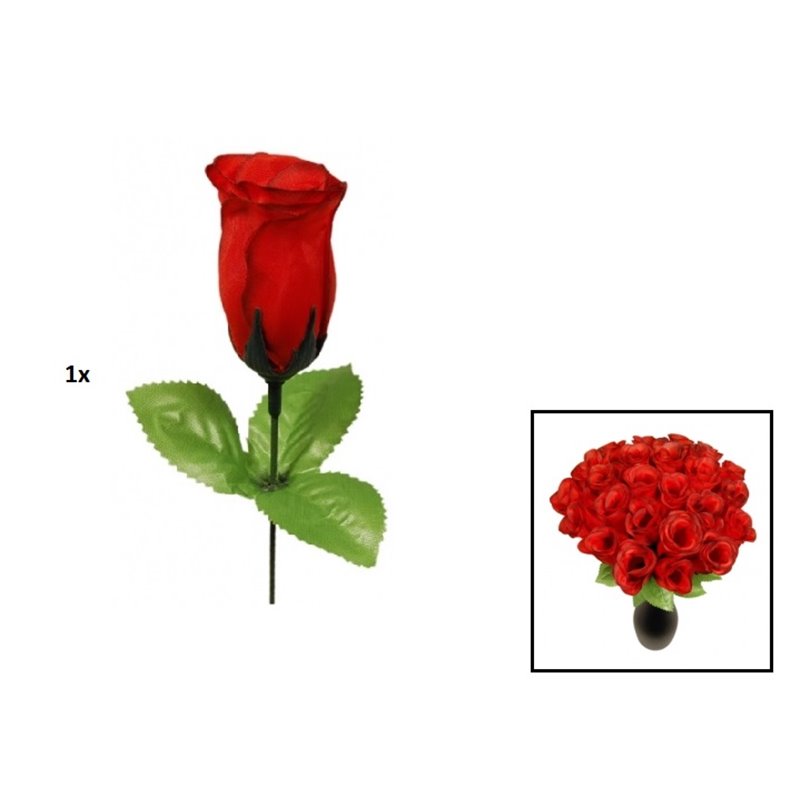 fleur artificielle bouton de rose rouge 45cm