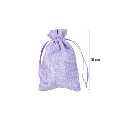 sac en toile de jute lilas 15x9.5cm