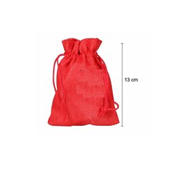 sac en toile de jute rouge 13x9.5cm