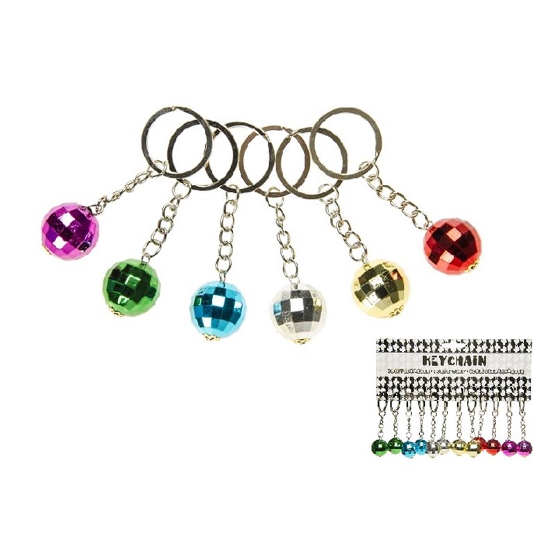 porte-clefs boule à facettes mix 2cm