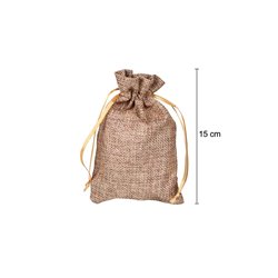 sac en toile de jute bronze 15x9.5cm