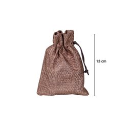 sac en toile de jute brun 13x9.5cm