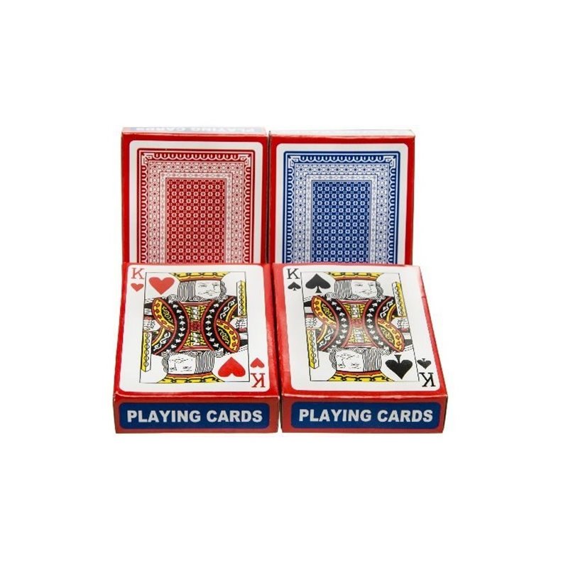 jeu de 54 cartes bleu/rouge plastifiées 8.75x5.75cm