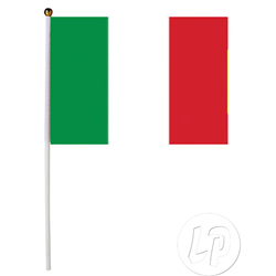 drapeau italie avec baton 30x45cm