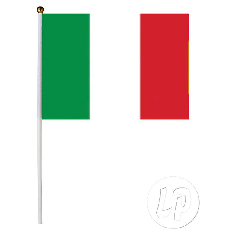 drapeau italie avec baton 30x45cm