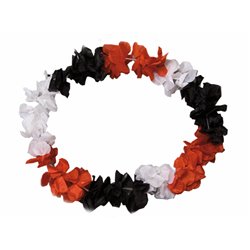 collier de fleurs épais tahiti rouge blanc noir 90mm