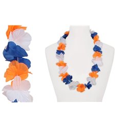 collier tahiti bleu blanc orange 60mm