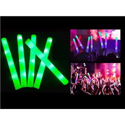 baton lumineux mousse tap tap leds vert 47cm