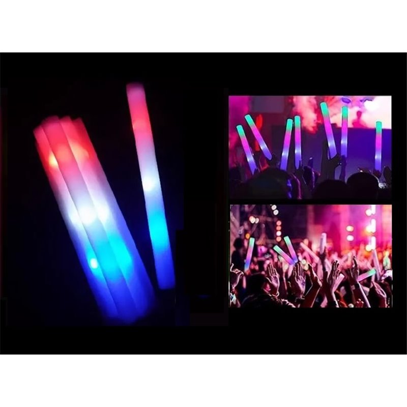 baton lumineux mousse leds bleu blanc rouge france 47cm