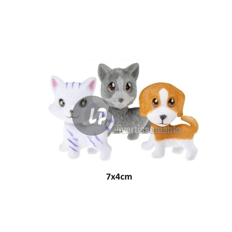 figurine chien chat sur ressort mix 7cm