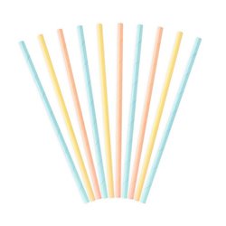 lot de 10 pailles carton pastel 19.5cm