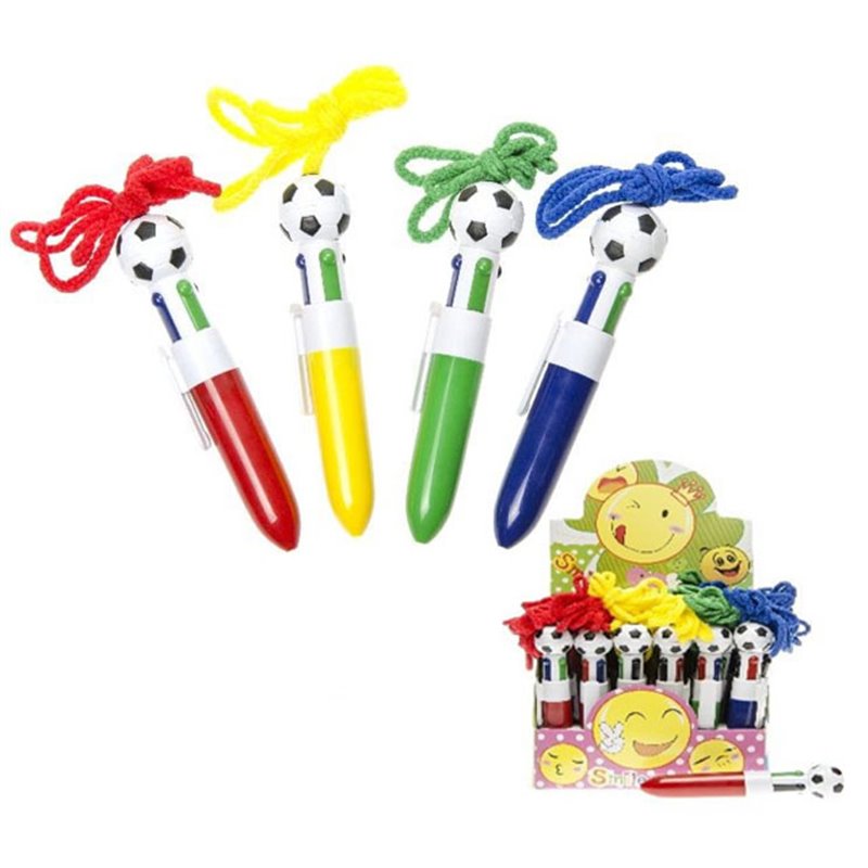 stylo bille foot 4 couleurs 12cm