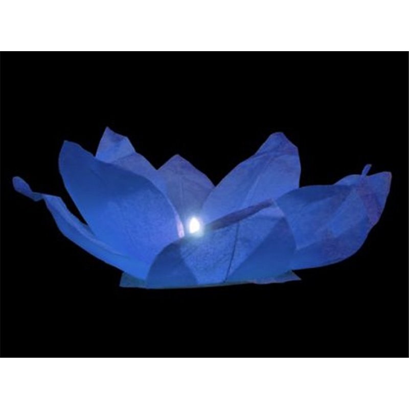 lanterne fleur de lotus flottante bleu