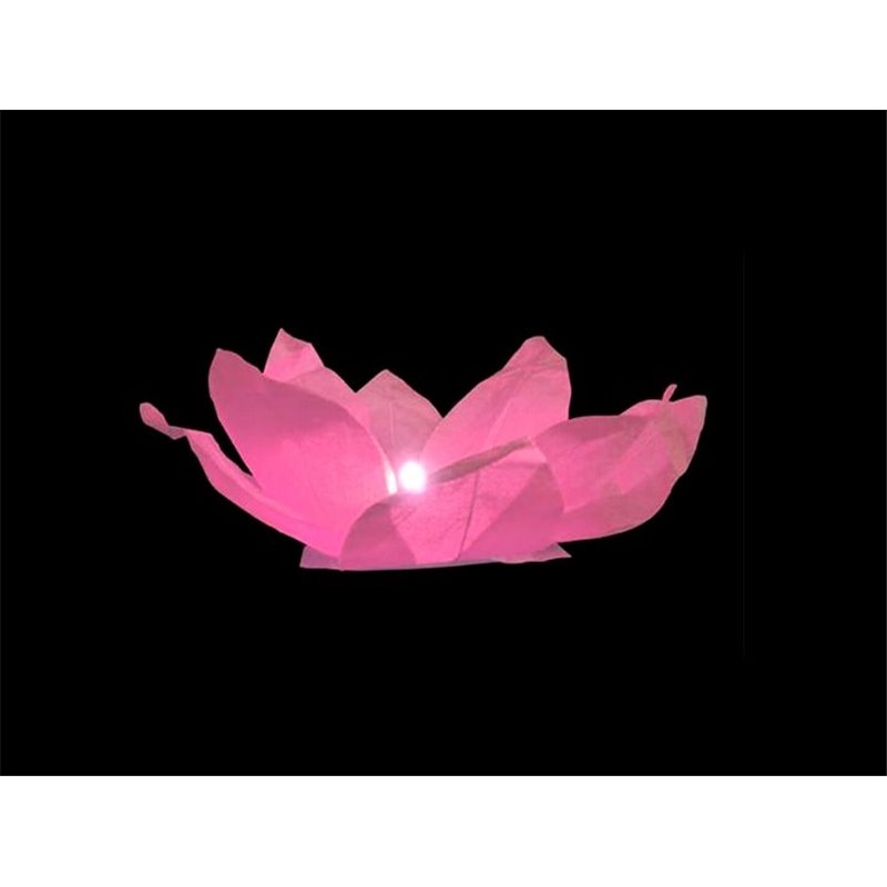 lanterne fleur de lotus flottante rose 30cm