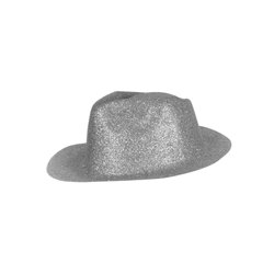 chapeau tribly en pvc à paillettes argent