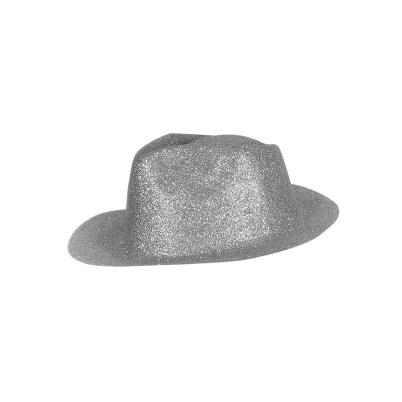 chapeau tribly en pvc à paillettes argent