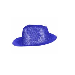 chapeau tribly en pvc à paillettes bleu