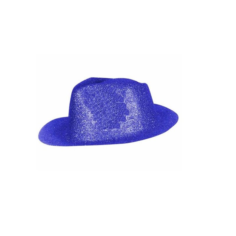 chapeau tribly en pvc à paillettes bleu