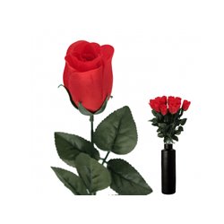 fleur artificielle bouton de rose rouge 60cm