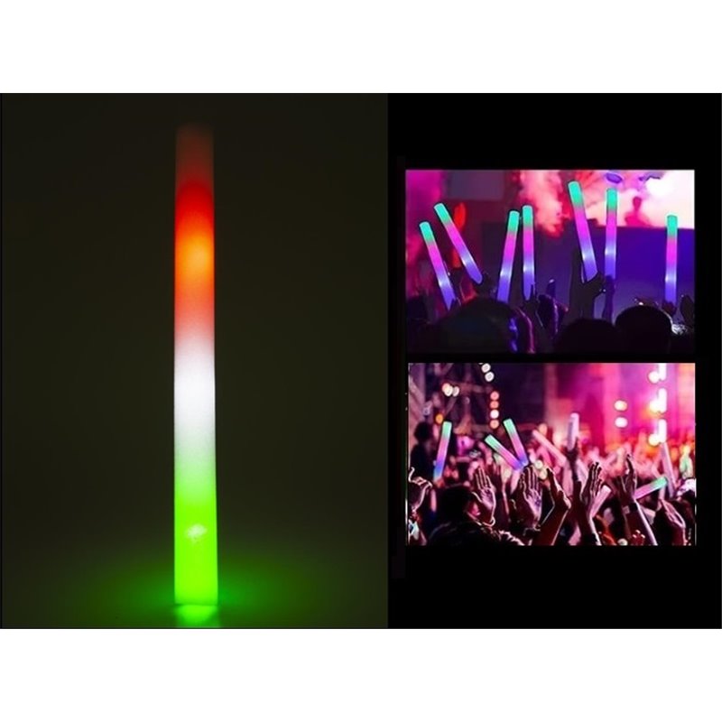 baton lumineux mousse leds vert blanc rouge italie 47cm