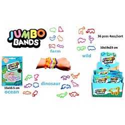 lot de 6 bracelets animaux jumbo bands mix